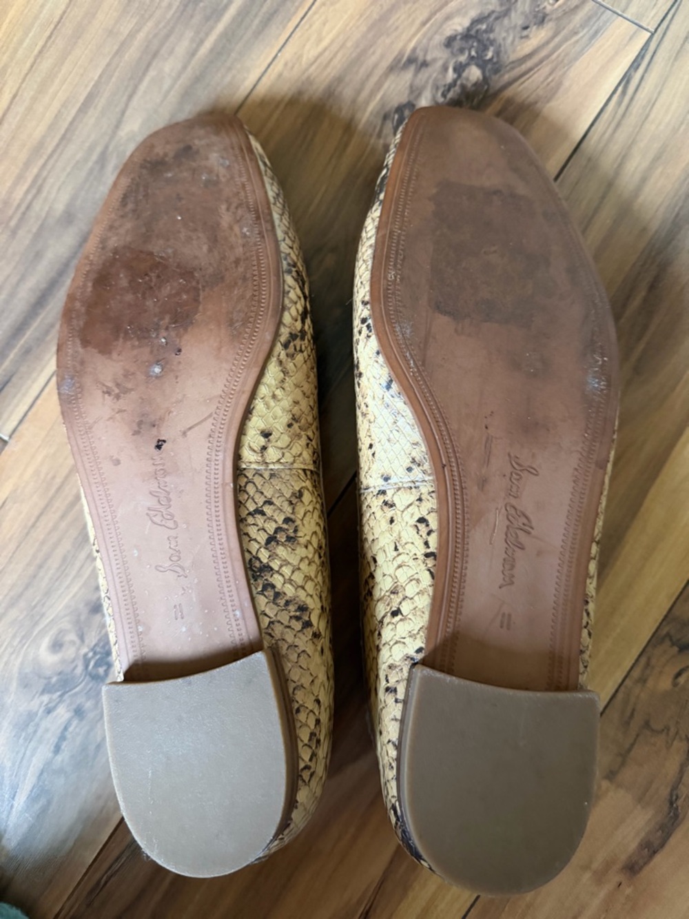 Sam Edelman Snake embossed leather slip on Flats - Picture 6 of 9